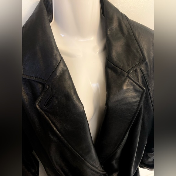 Vintage Wilsons Genuine Leather Belted Jacket Coat with removable zip lining S - Picture 7 of 10